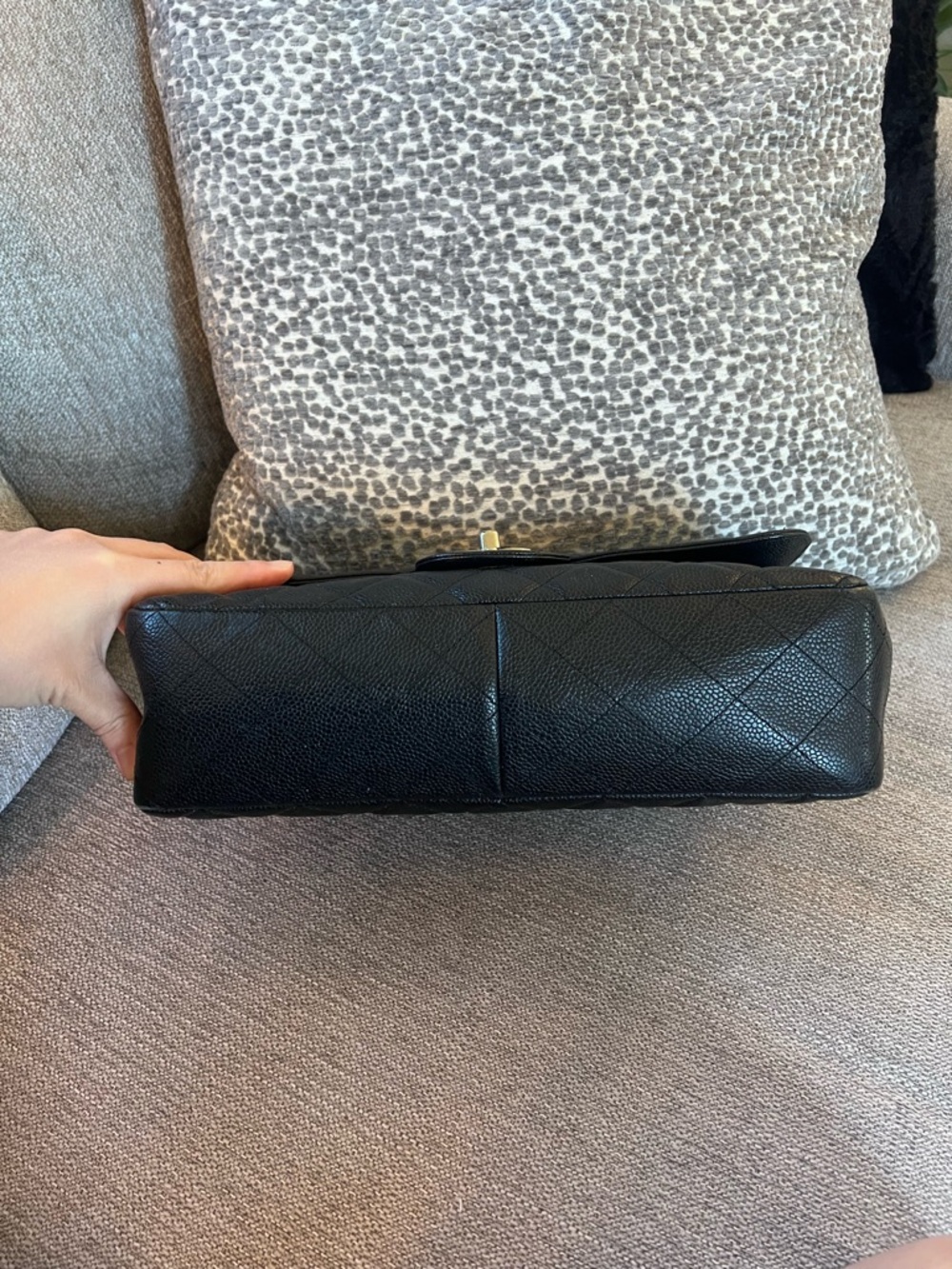 Chanel Vintage Classic Single Flap Quilted Caviar Jumbo Shoulder Bag - Picture 6 of 14